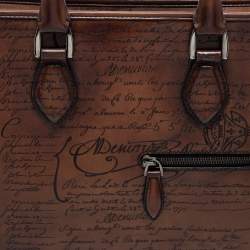 Berluti Brown Scritto Leather Mini Un Jour Briefcase