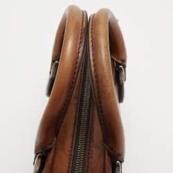 Berluti Brown Scritto Leather Un Jour Messenger Bag