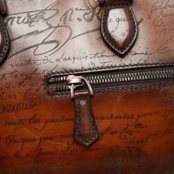 Berluti Brown Scritto Leather Un Jour Messenger Bag