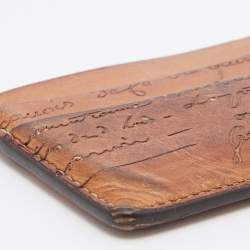 Pre Owned Berluti Tan Scritto Leather Card Holder 
