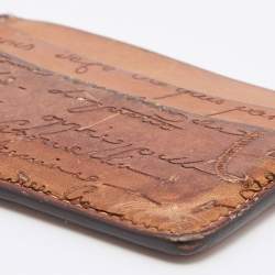 Pre Owned Berluti Tan Scritto Leather Card Holder 