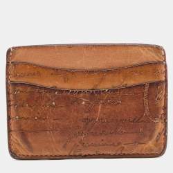 Pre Owned Berluti Tan Scritto Leather Card Holder 