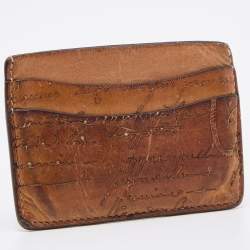 Pre Owned Berluti Tan Scritto Leather Card Holder 