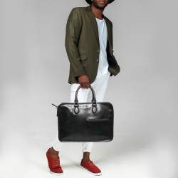 Berluti Dark Green Ombre Leather Un Jour Venezia Briefcase