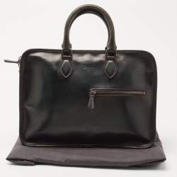 Berluti Dark Green Ombre Leather Un Jour Venezia Briefcase