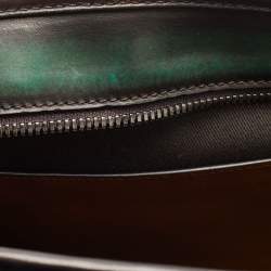 Berluti Dark Green Ombre Leather Un Jour Venezia Briefcase