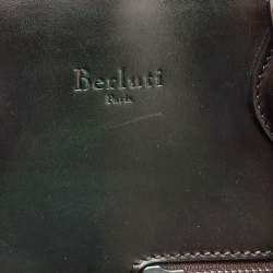 Berluti Dark Green Ombre Leather Un Jour Venezia Briefcase