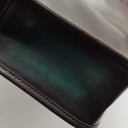 Berluti Dark Green Ombre Leather Un Jour Venezia Briefcase