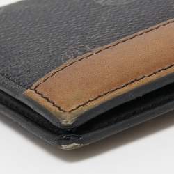 Berluti Dark Grey/Olive Green Coated Canvas and Leather Bifold Wallet