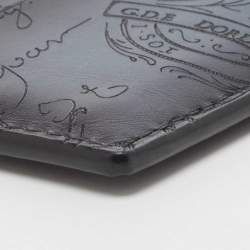 Pre Owned Berluti Blue/Black Scritto Leather Bambou Card Holder