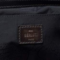 Berluti Dark Brown Leather Day Out Scritto Backpack