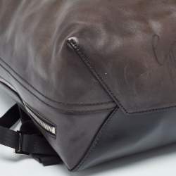 Berluti Dark Brown Leather Day Out Scritto Backpack