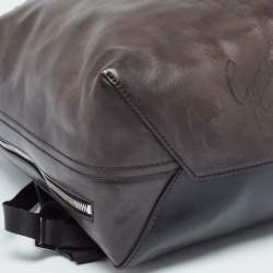Berluti Dark Brown Leather Day Out Scritto Backpack