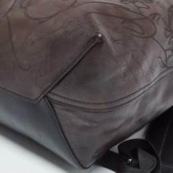 Berluti Dark Brown Leather Day Out Scritto Backpack