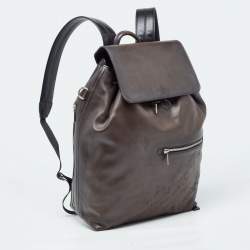 Berluti Dark Brown Leather Day Out Scritto Backpack