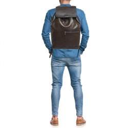 Berluti Dark Brown Leather Day Out Scritto Backpack