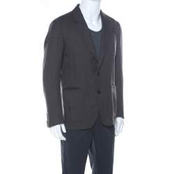 Berluti Brown Regular Fit Wool and Silk Blend Blazer L