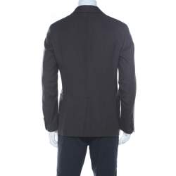 Berluti Brown Regular Fit Wool and Silk Blend Blazer L