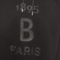 Berluti Black Knit Logo Leather Detail Hooded Sweatshirt XL