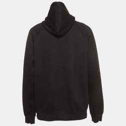 Berluti Black Knit Logo Leather Detail Hooded Sweatshirt XL