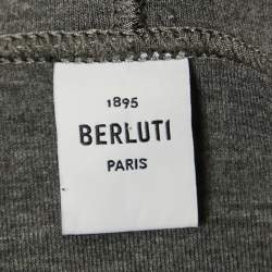 Berluti Black Knit Logo Leather Detail Hooded Sweatshirt XL