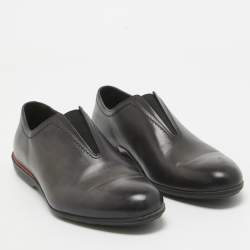 Pre Owned Berluti X Ferrari Black Leather Slip On Loafers Size 42