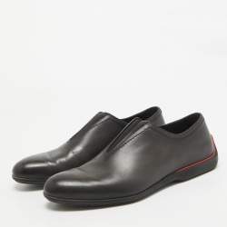 Pre Owned Berluti X Ferrari Black Leather Slip On Loafers Size 42