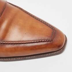 Berluti Brown Leather Andy Penny Loafers Size 43.5