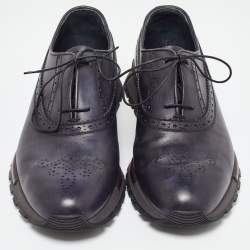 Berluti Blue Leather Brogue Sneakers Size 43