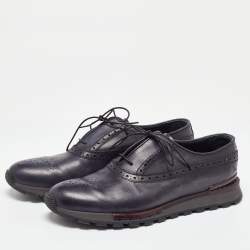 Berluti Blue Leather Brogue Sneakers Size 43