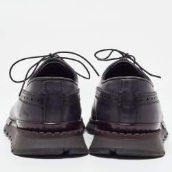 Berluti Blue Leather Brogue Sneakers Size 43
