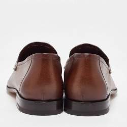 Berluti Brown Leather Lorenzo Loafers Size 39.5