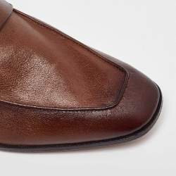 Berluti Brown Leather Lorenzo Loafers Size 39.5