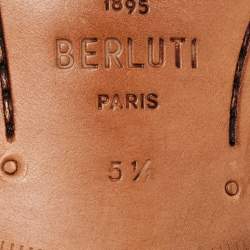 Berluti Brown Leather Lorenzo Loafers Size 39.5