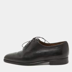 Berluti Black Leather Lace Up Loafers Size 40.5