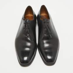 Berluti Black Leather Lace Up Loafers Size 40.5