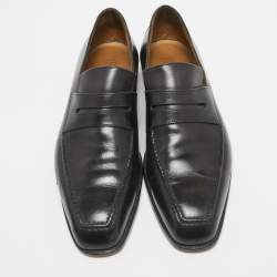 Pre Owned Berluti Black Leather Penny Loafers Size 41