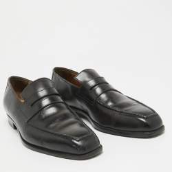 Pre Owned Berluti Black Leather Penny Loafers Size 41