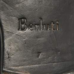 Pre Owned Berluti Black Leather Penny Loafers Size 41