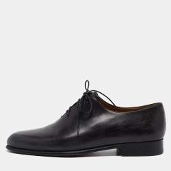 Berluti Black Galet Leather Alessandro Oxfords Size 41