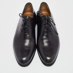 Berluti Black Galet Leather Alessandro Oxfords Size 41