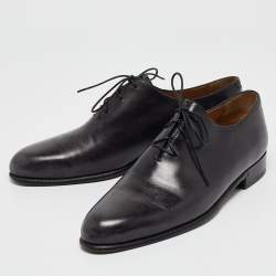 Berluti Black Galet Leather Alessandro Oxfords Size 41