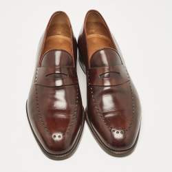 Pre Owned Berluti Brown Leather Penny Loafers Size 40.5