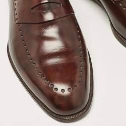 Pre Owned Berluti Brown Leather Penny Loafers Size 40.5