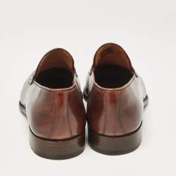 Pre Owned Berluti Brown Leather Penny Loafers Size 40.5