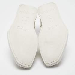 Berluti White Leather Metal Toe Lace Up Sneakers Size 41 
