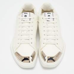Berluti White Leather Metal Toe Lace Up Sneakers Size 41 