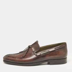 Berluti Brown Leather Slip On Derby Size 41.5