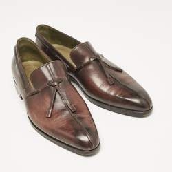 Berluti Brown Leather Slip On Derby Size 41.5