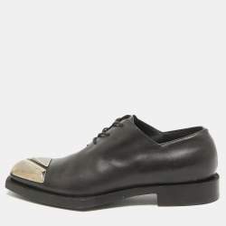 Berluti Black Leather Pointed Toe Lace Up  Oxfords Size 41